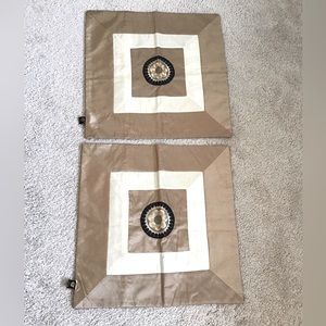NWOT Silky tan/cream throw pillow covers